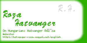 roza hatvanger business card